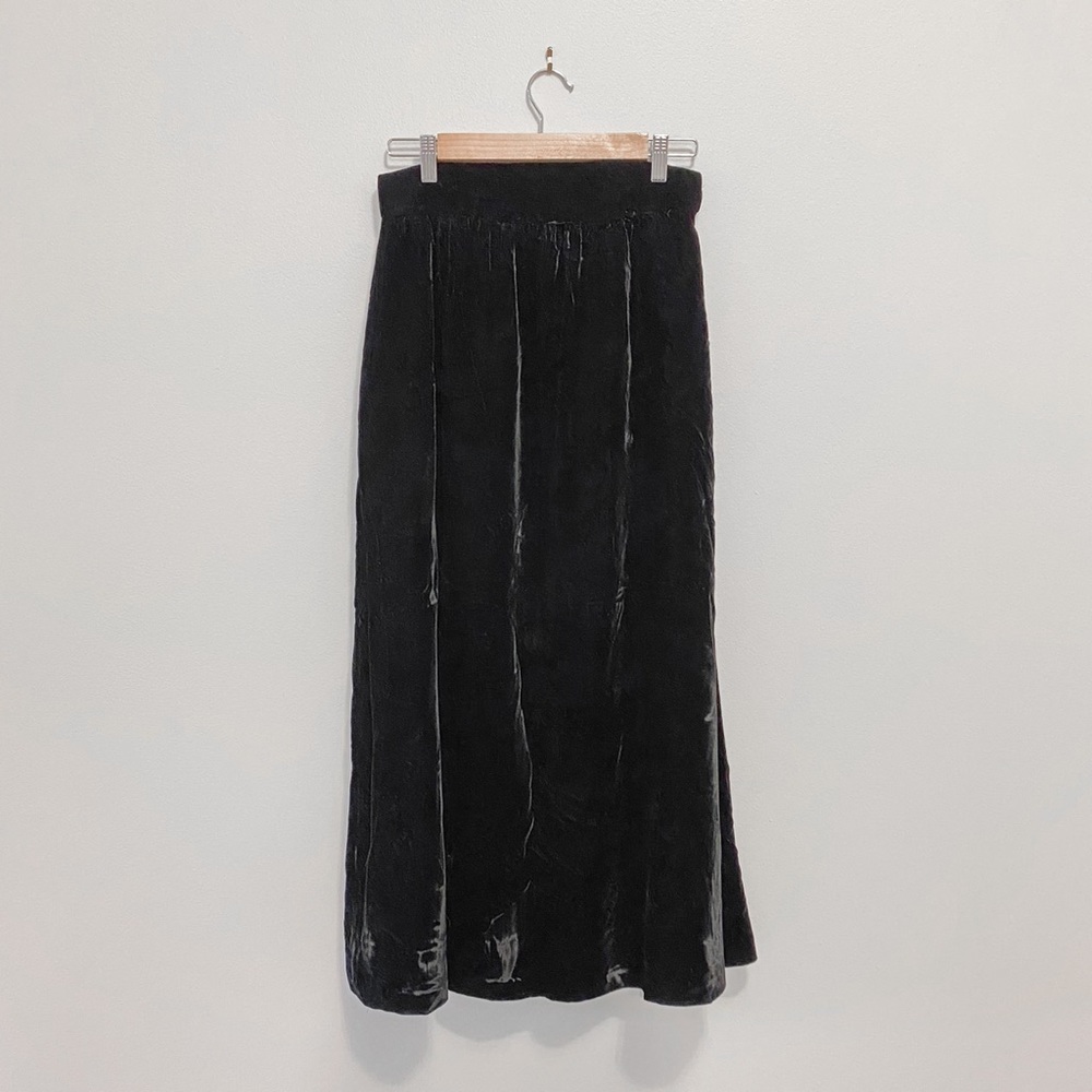 Prophecy Vintage Black Velvet MIDI Skirt Size 10